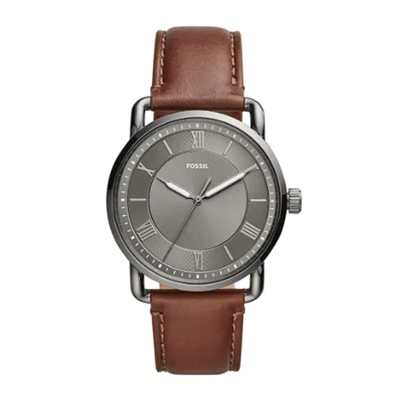 Men's Copeland Stainless Steel Quartz Watch with Leather Strap