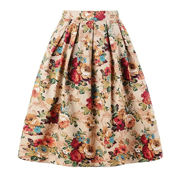 A-Line Pleated Vintage Skirt