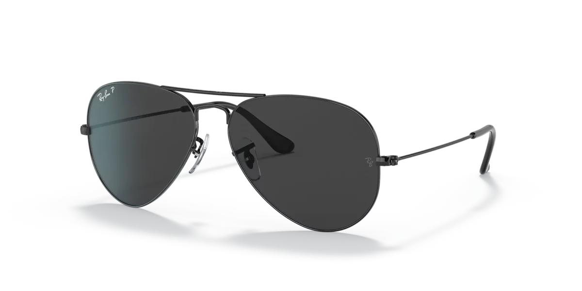 Rayban Aviator Total Black Polarized Sunglasses